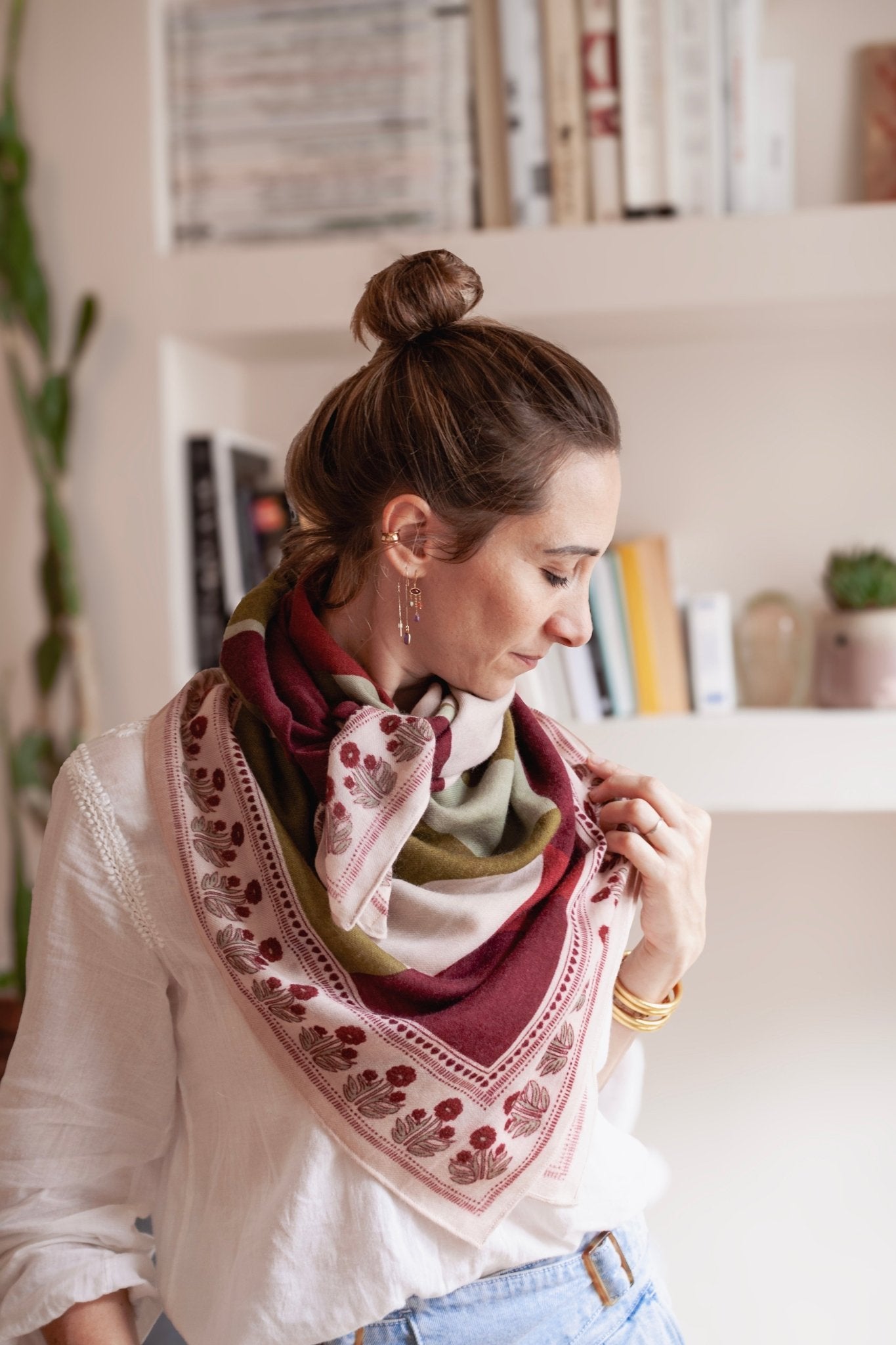 Foulard Laine - Coloriage - Beige - boulbar.fr