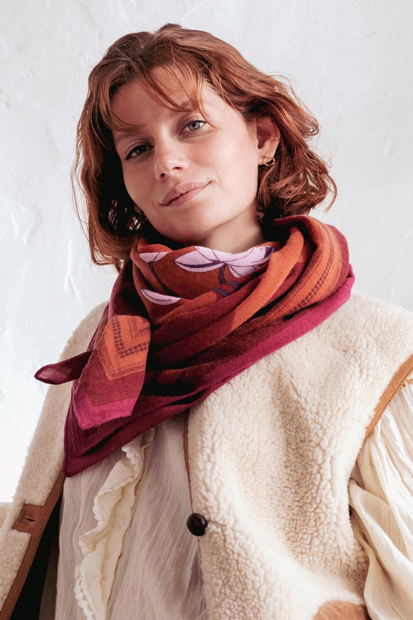 Foulard Laine - Lotus - Camel - boulbar.fr