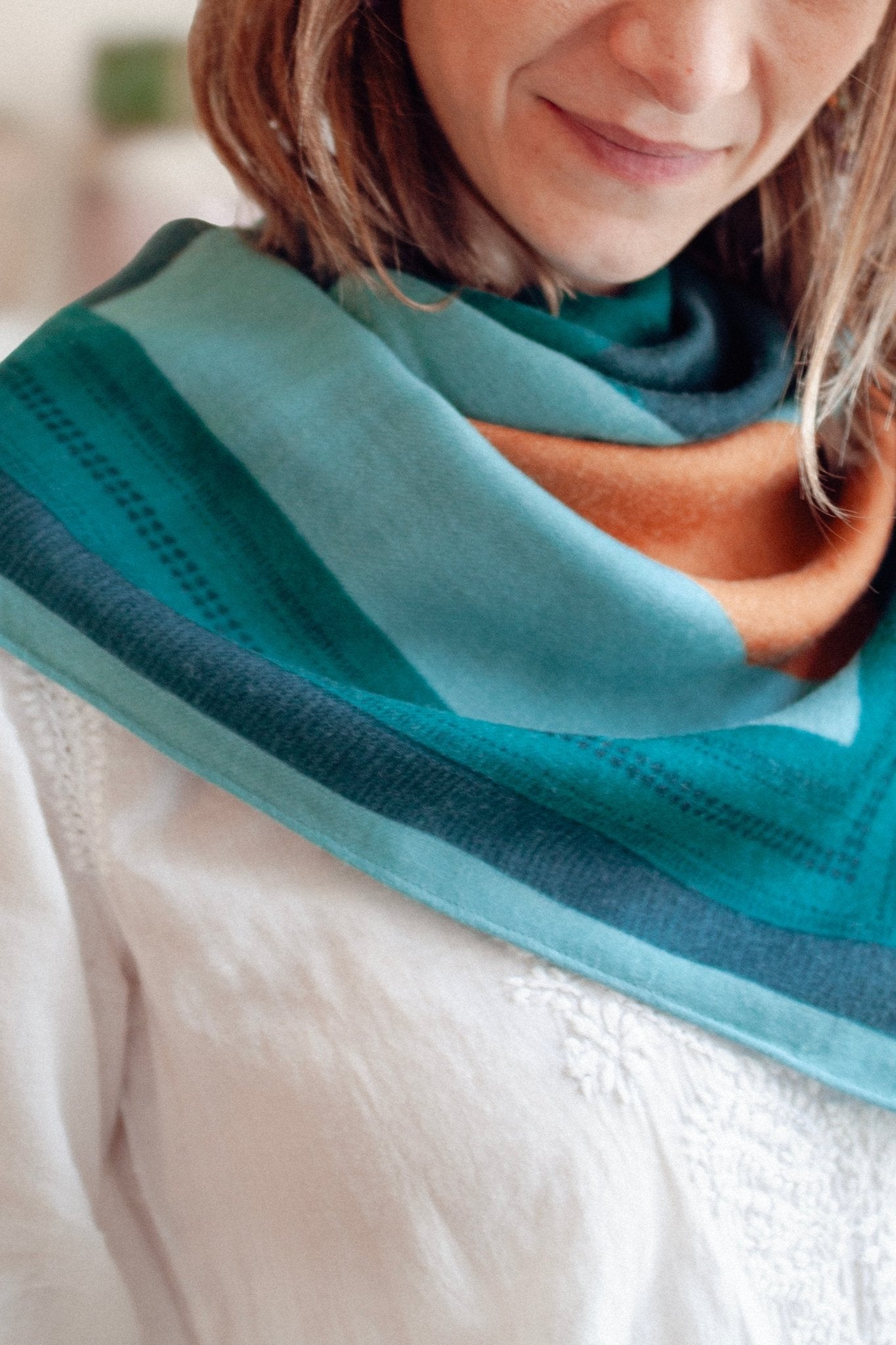 Foulard Laine - Lotus - Vert - boulbar.fr