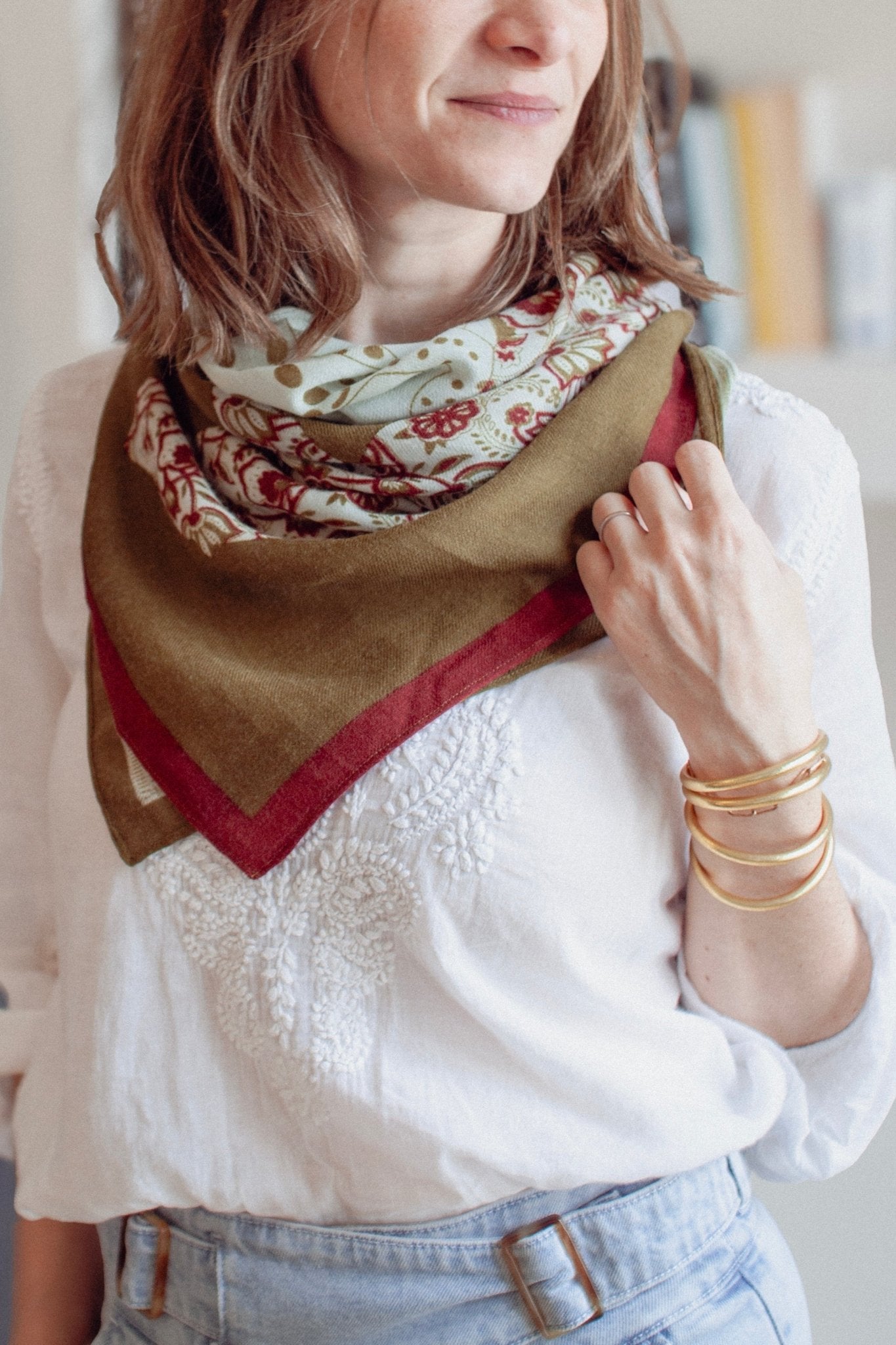 Foulard voile uni plissé - Echarpe/foulard Foulard voile uni plissé - Echarpe/foulard