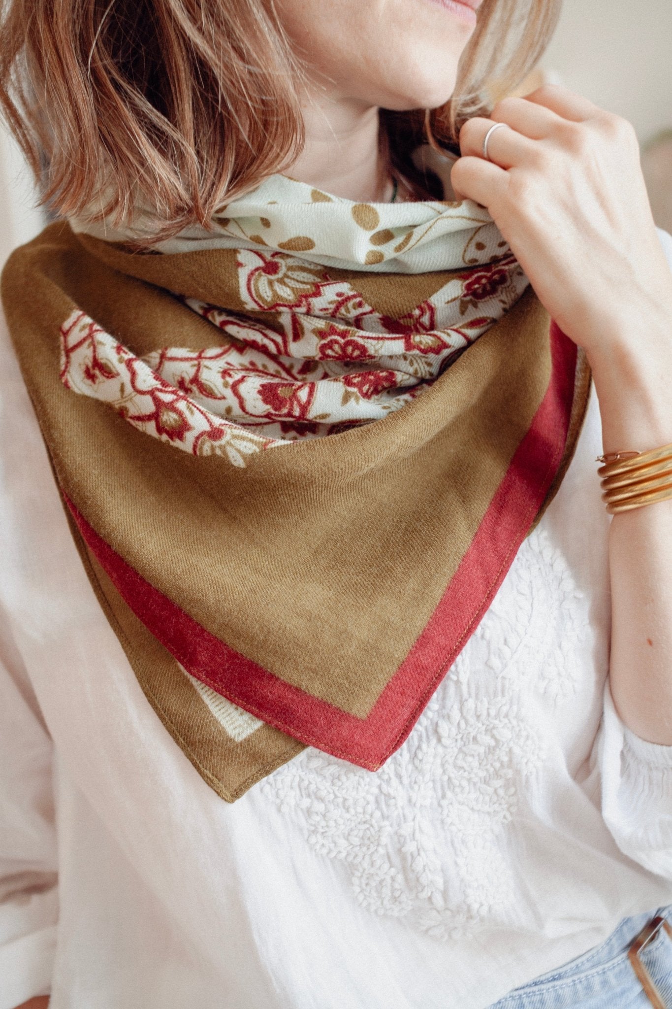 Foulard Laine - Reflet - Kaki - boulbar.fr