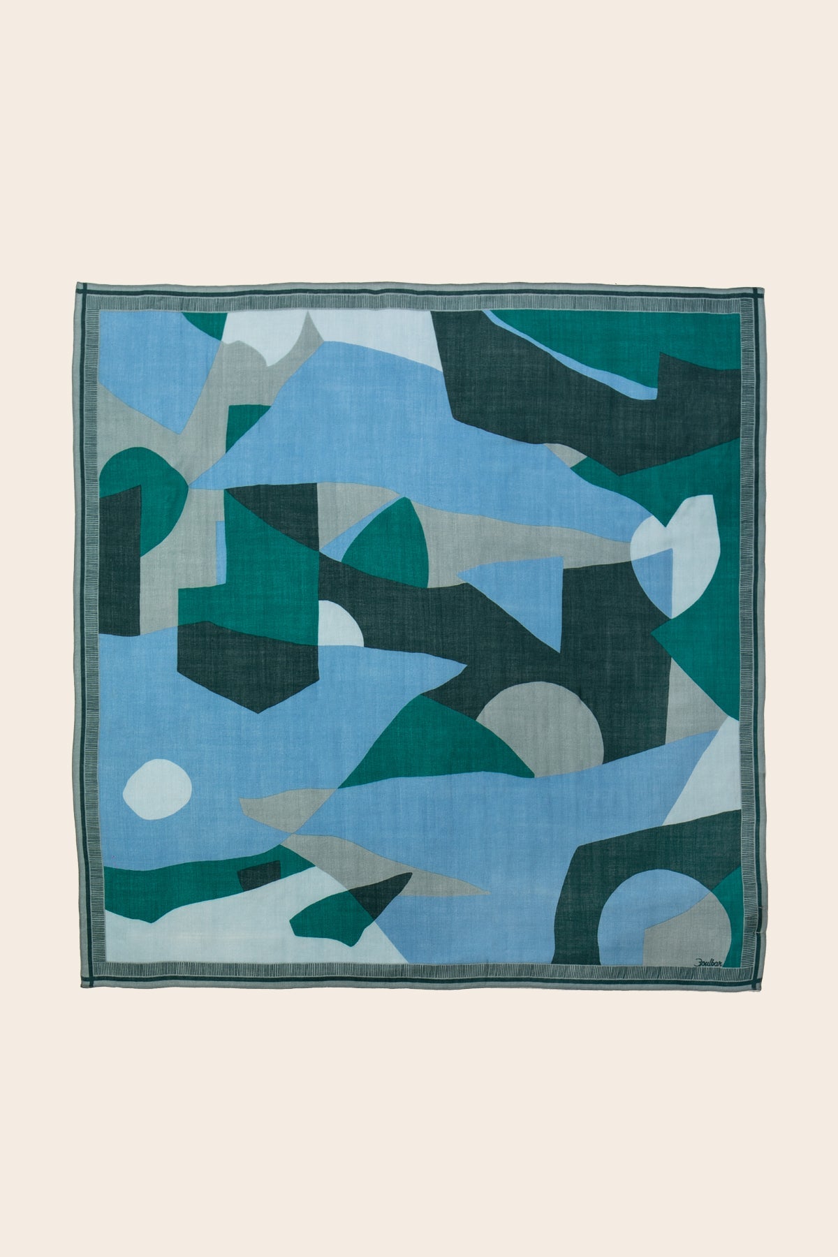 Foulard Laine - shapes - bleu - boulbar.fr