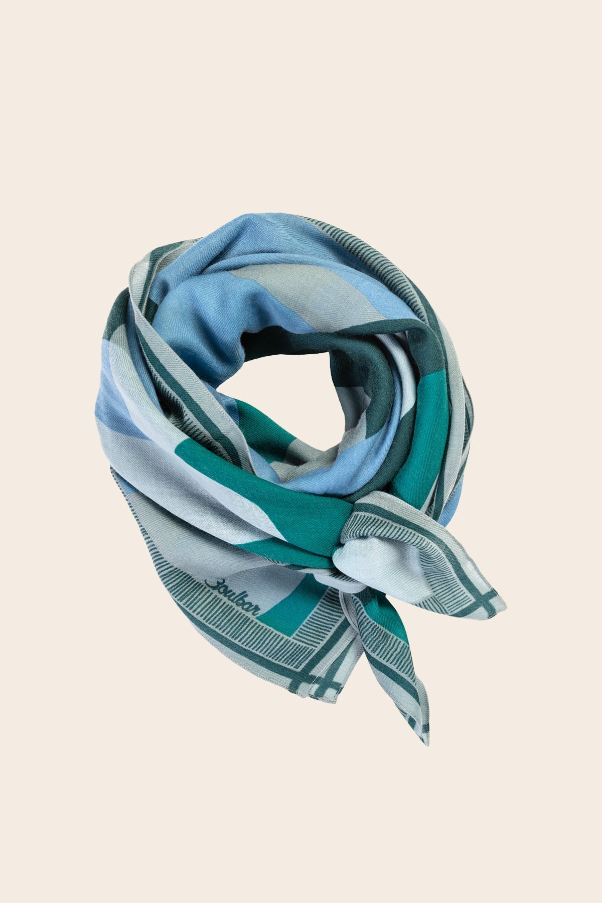 Foulard Laine - shapes - bleu - boulbar.fr