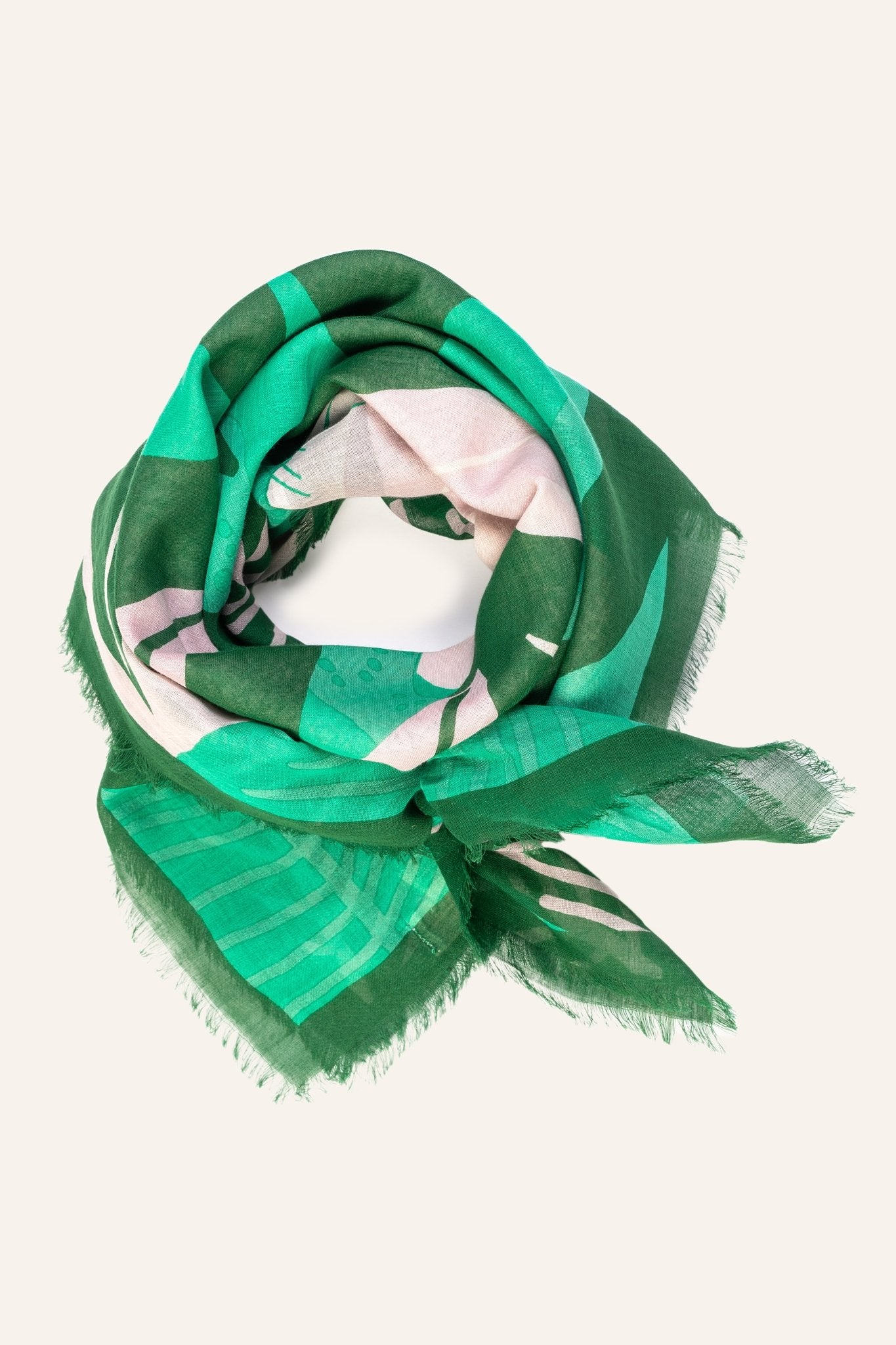 Foulard leopard coton bio Jungle - vert - boulbar.fr