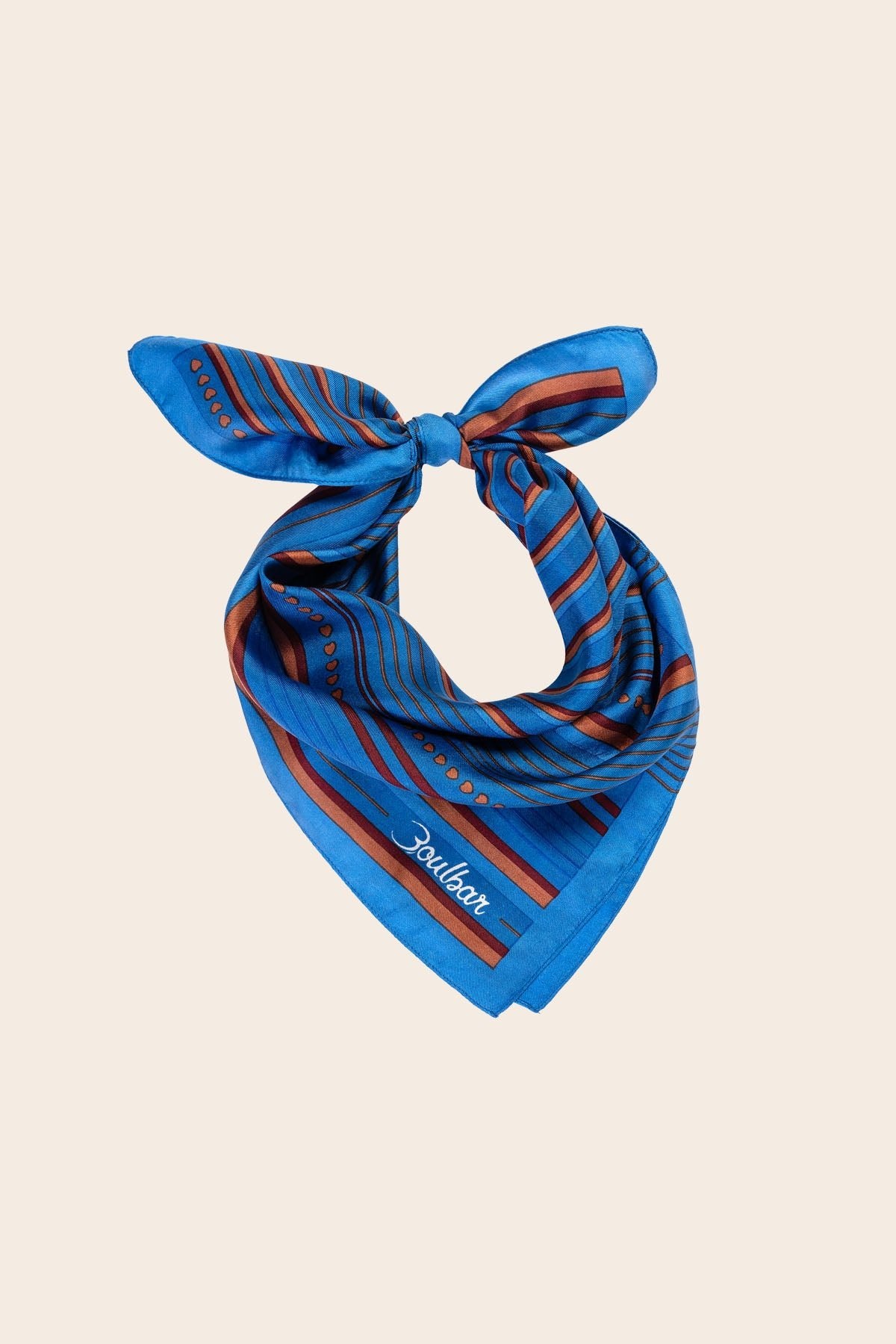 Foulard soie - lines - bleu - boulbar.fr