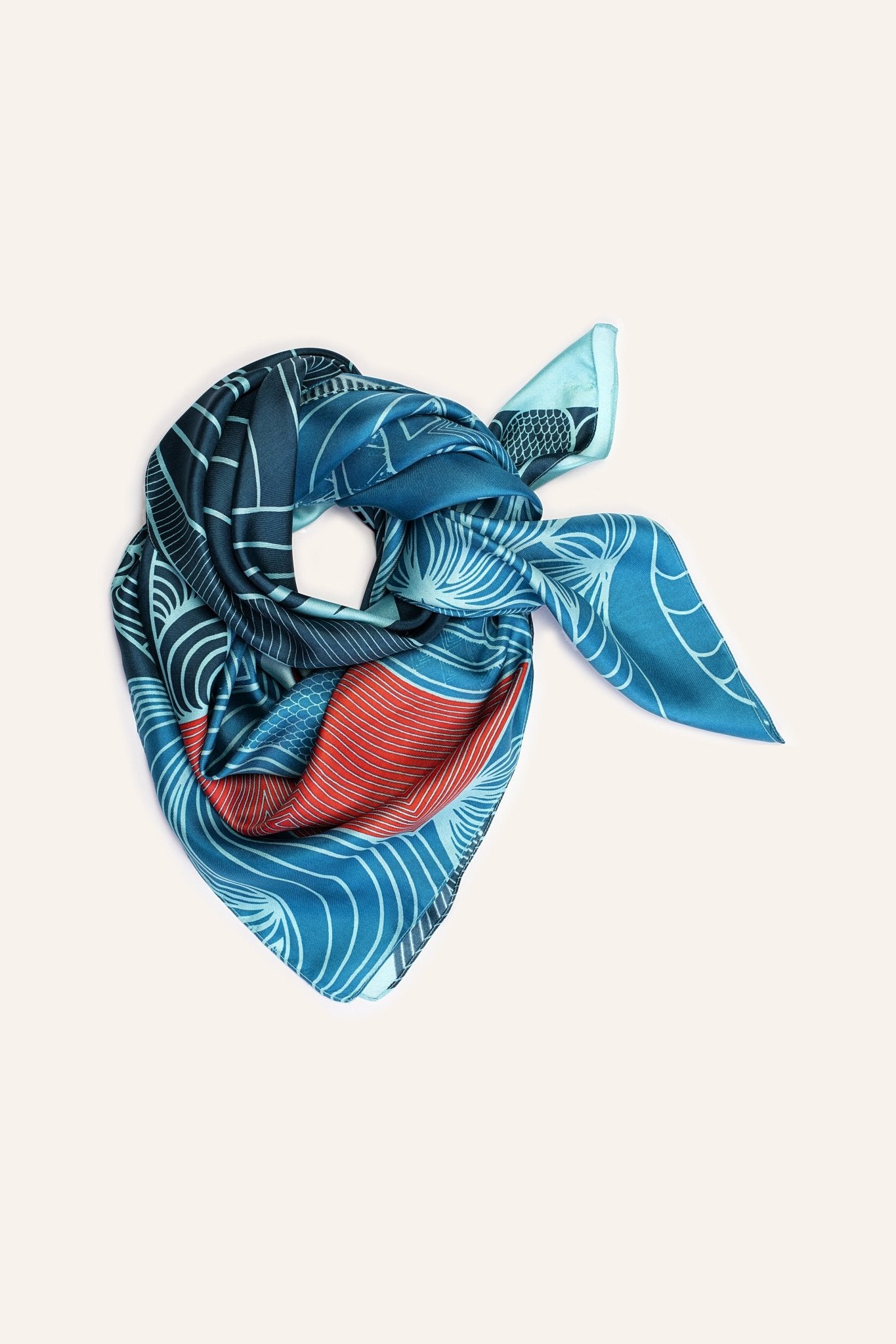 Foulard Soie - Sous l'eau - Bleu - boulbar.fr