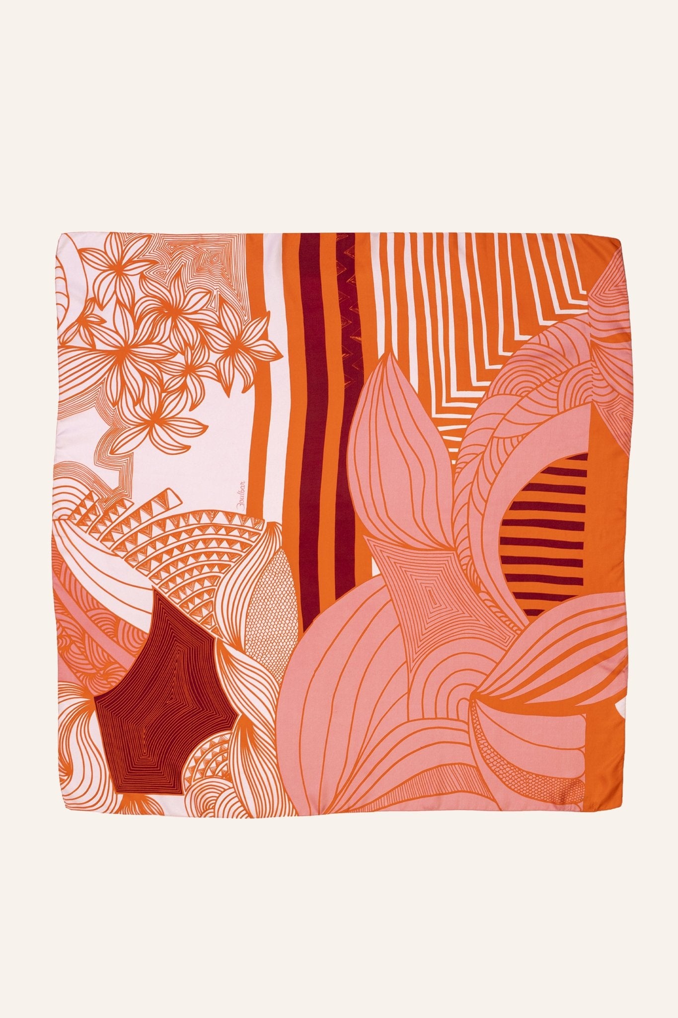 Foulard Soie - Sous l'eau - Orange - boulbar.fr