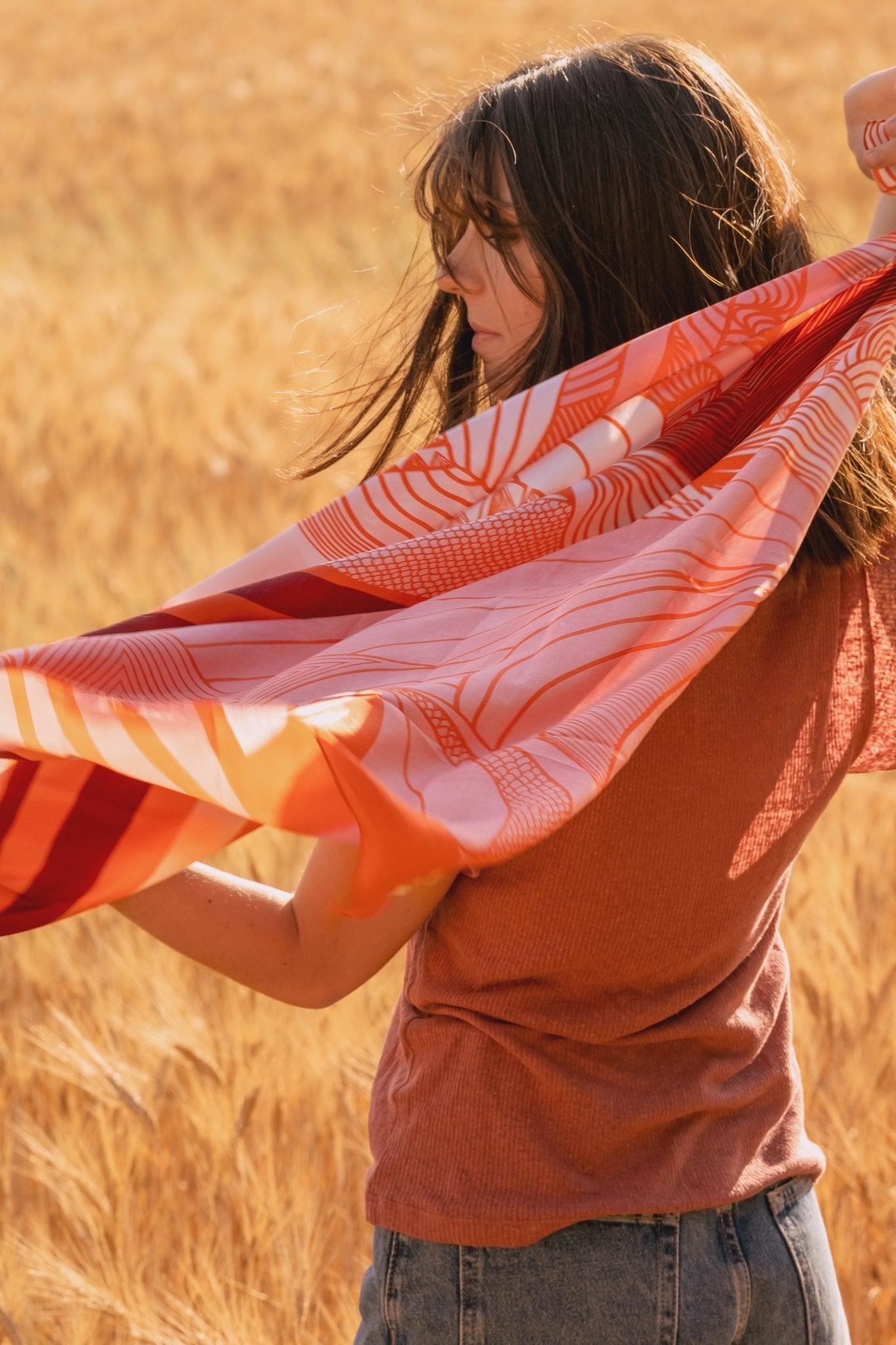 Foulard Soie - Sous l'eau - Orange - boulbar.fr