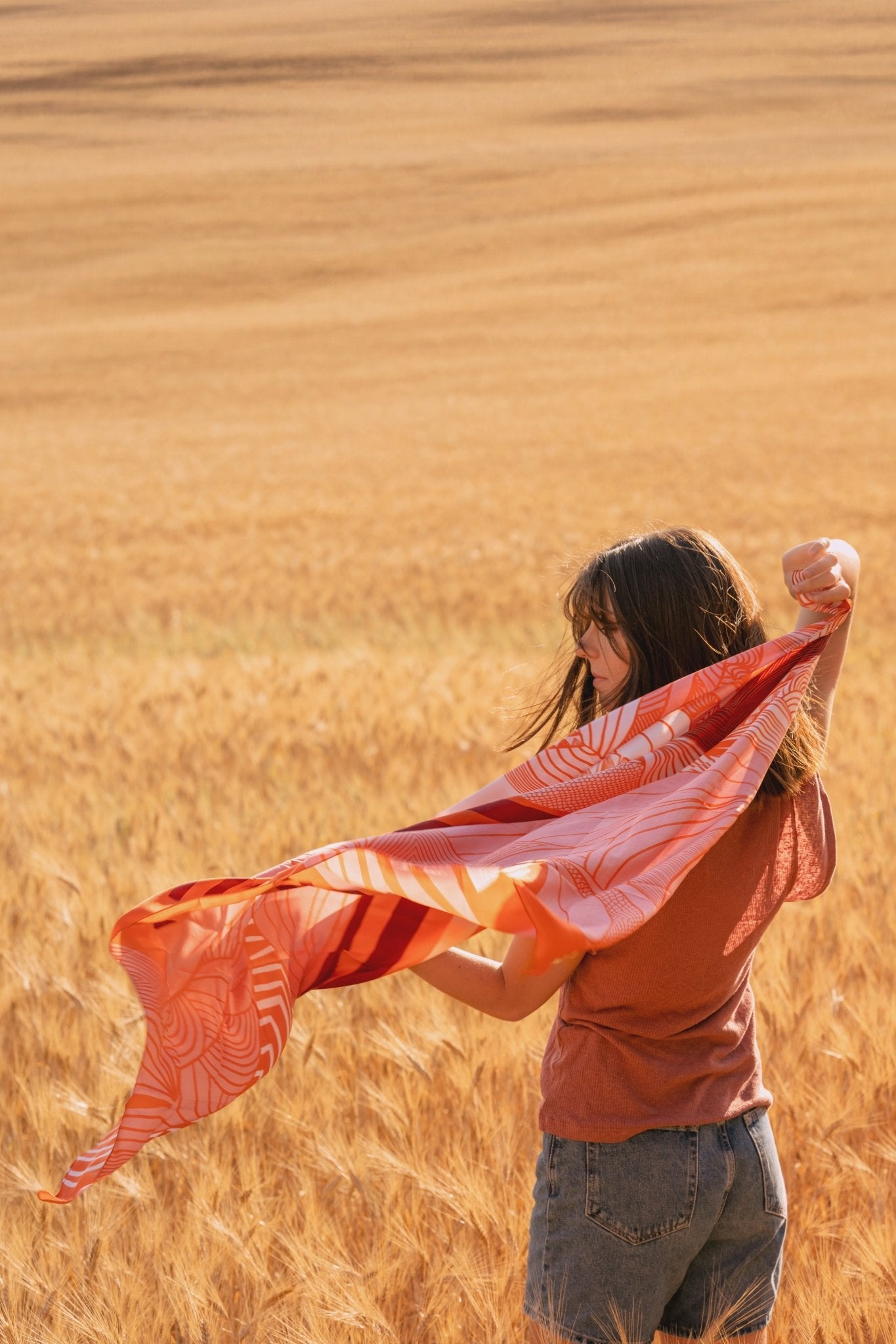 Foulard Soie - Sous l'eau - Orange - boulbar.fr