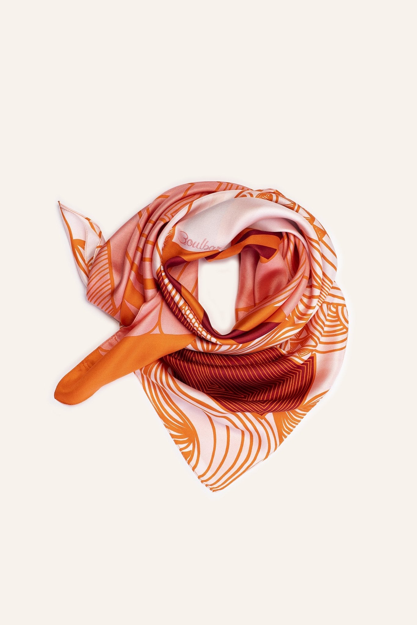 Foulard Soie - Sous l'eau - Orange - boulbar.fr