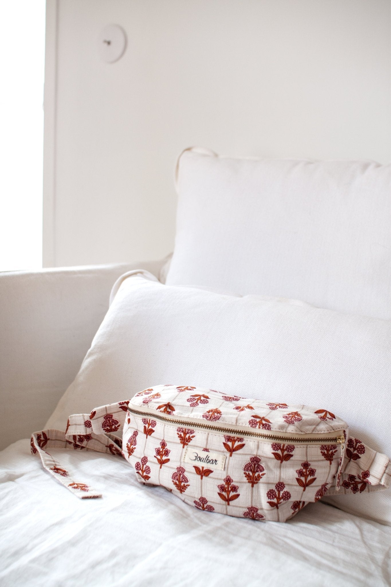 Sac banane coton - Écossais rose - boulbar.fr