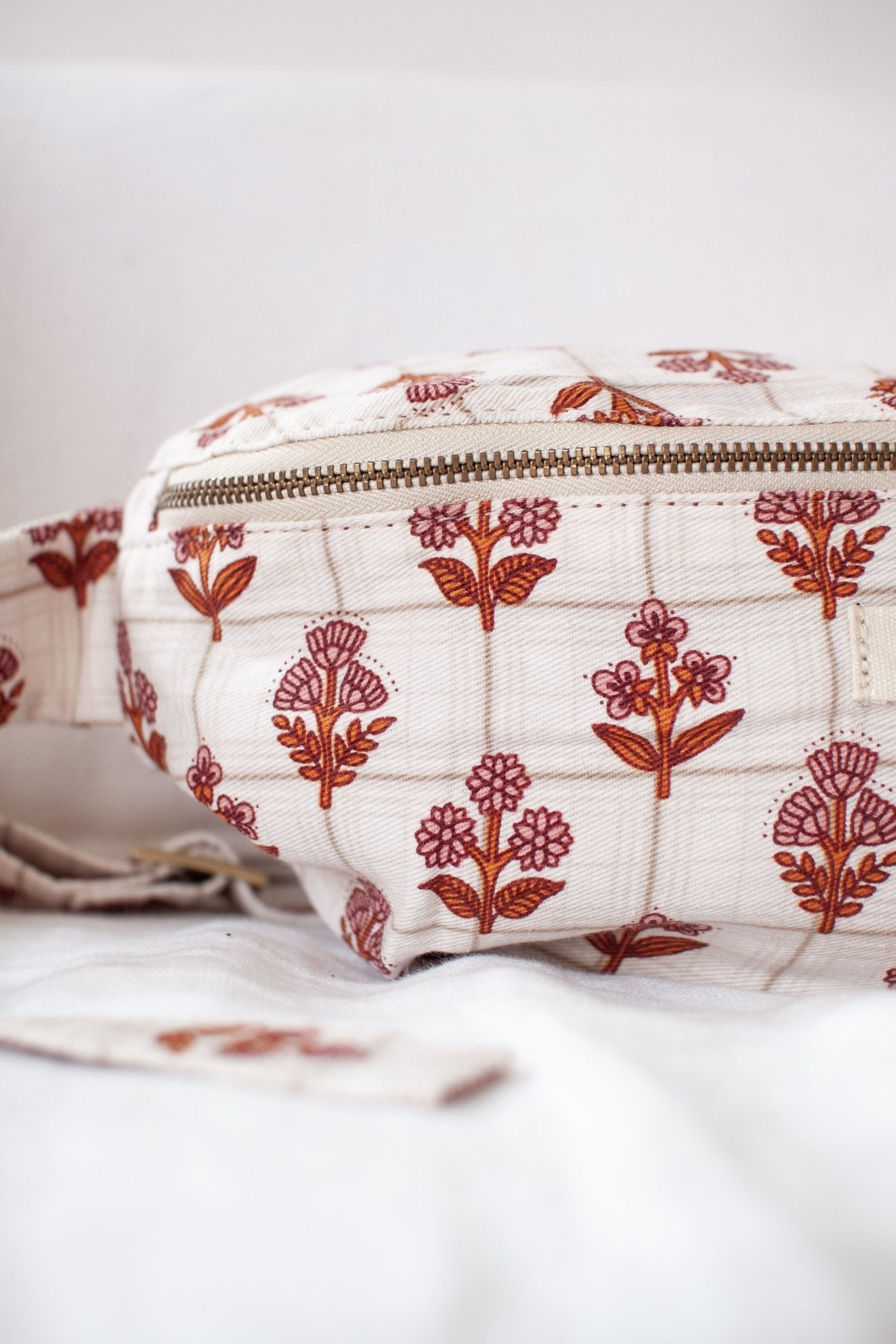 Sac banane coton - Écossais rose - boulbar.fr