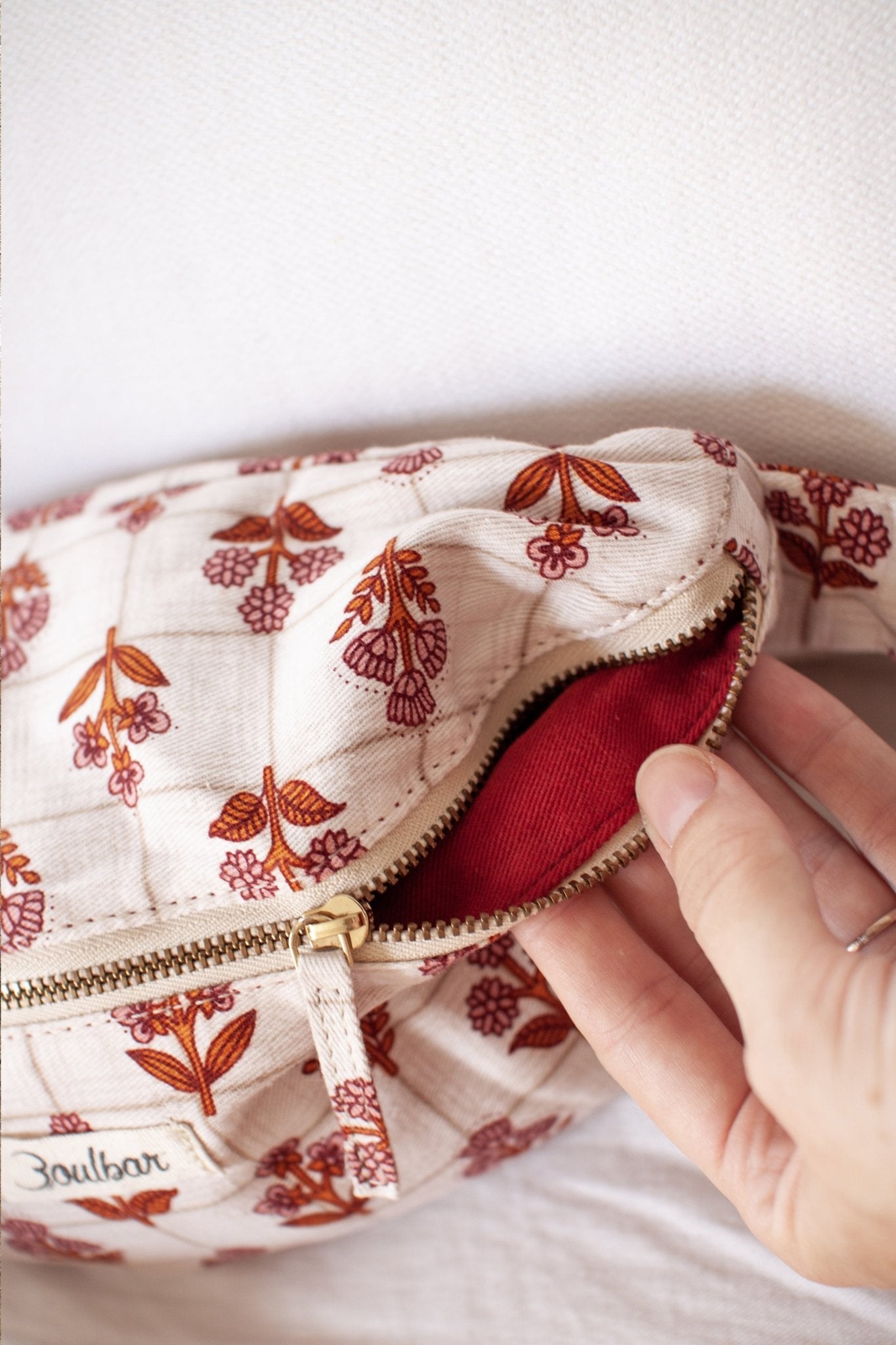 Sac banane coton - Écossais rose - boulbar.fr