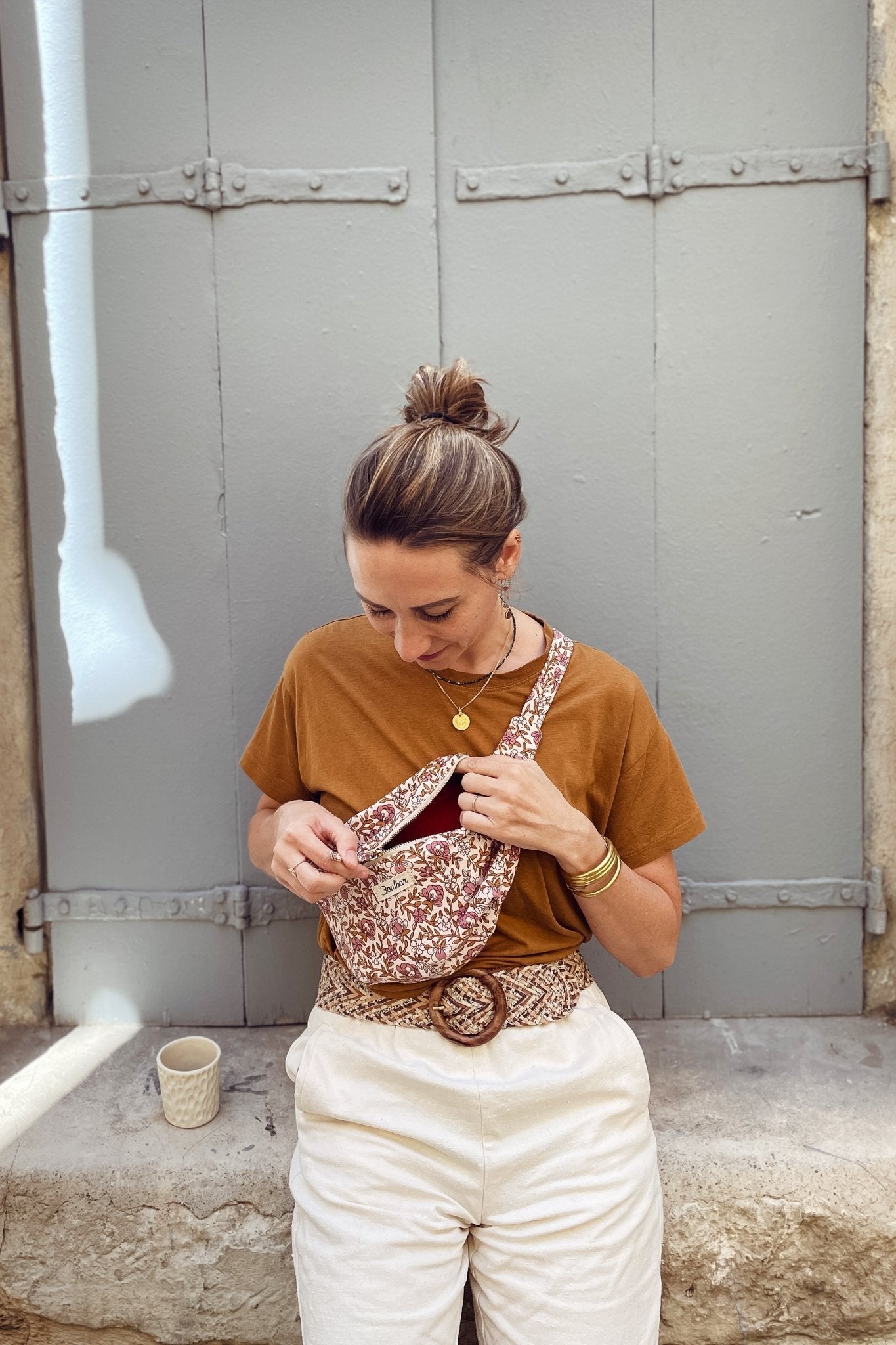 Sac banane coton - Keya mauve - boulbar.fr