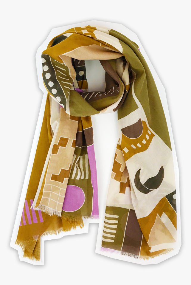 Echarpe coton bio pop - camel - boulbar.fr