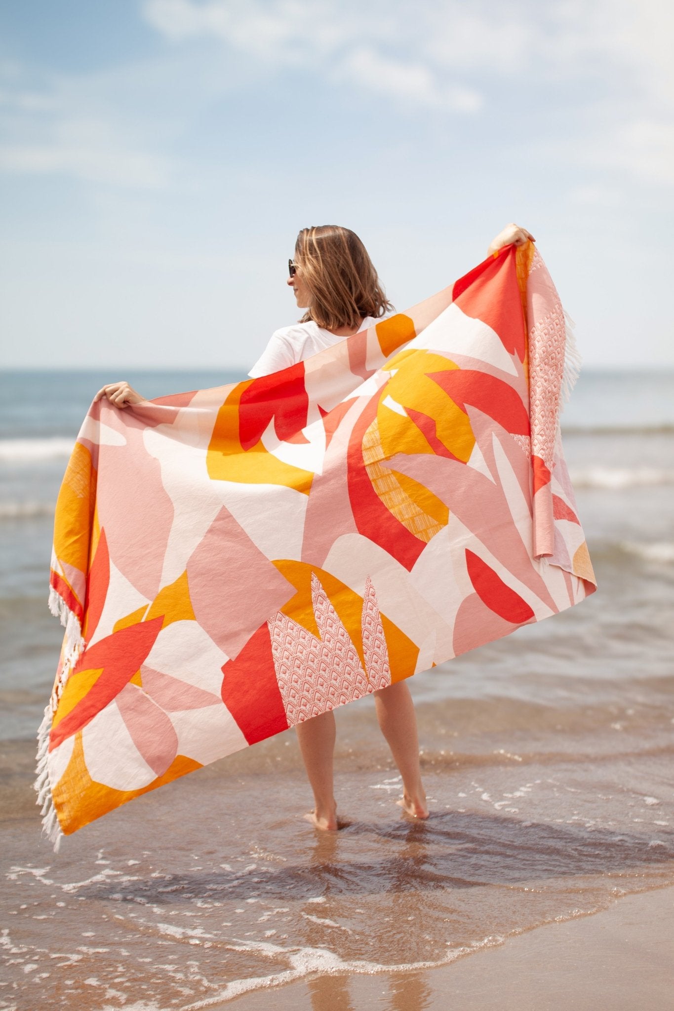 Fouta de plage - Évasion orange - boulbar.fr