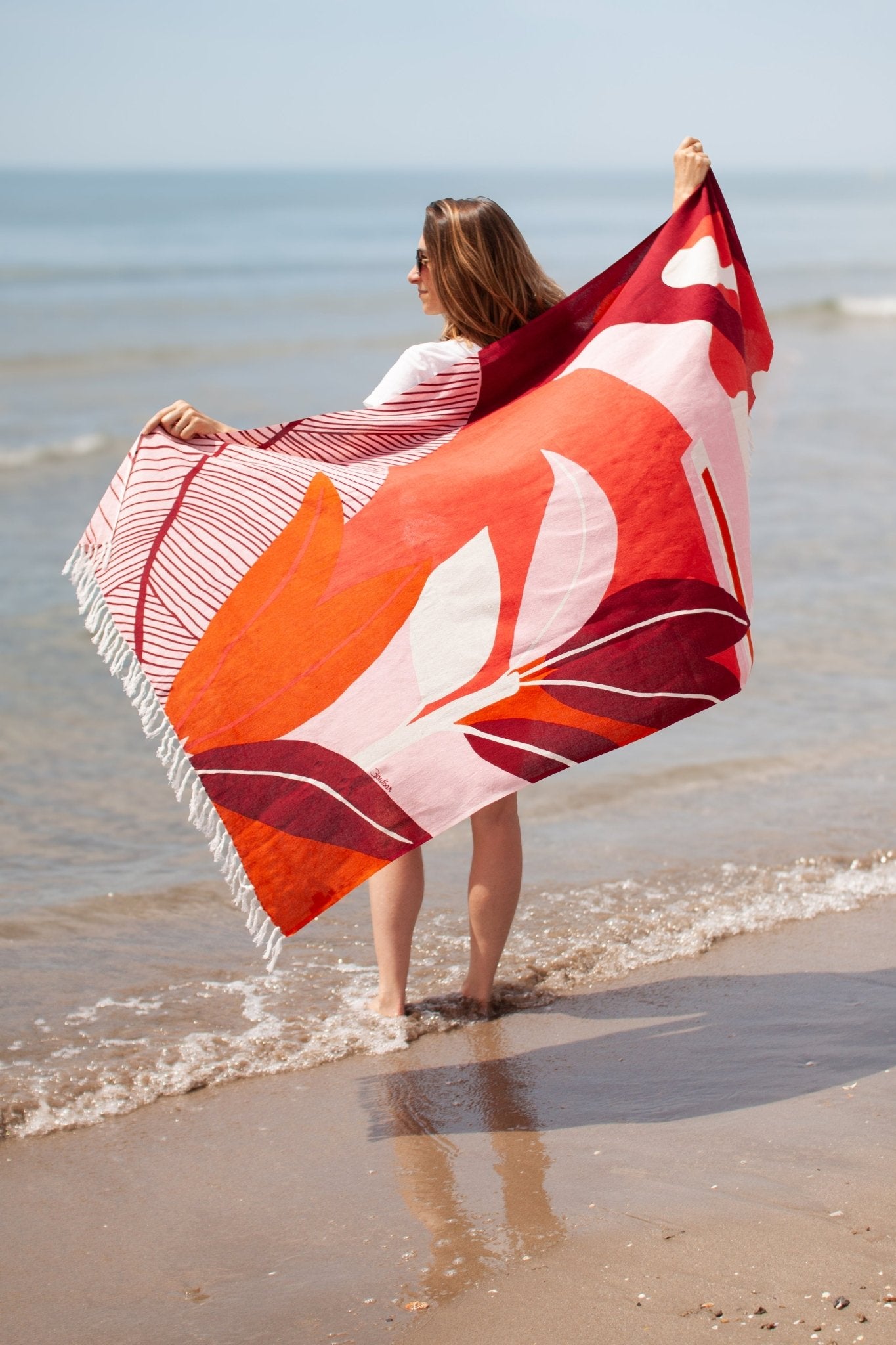 Fouta de plage rouge - Garden - boulbar.fr