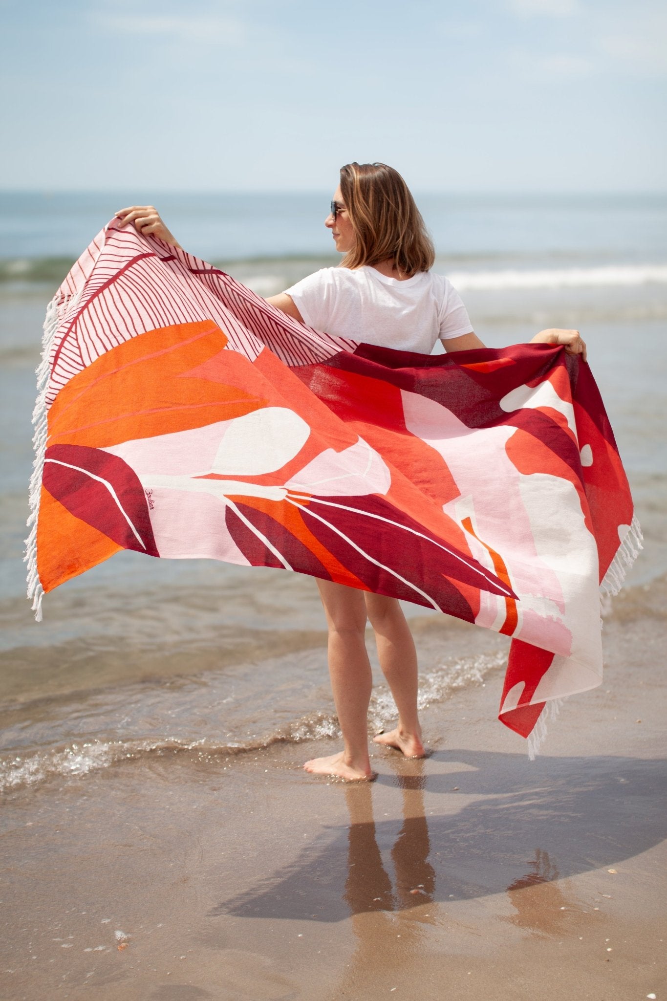 Fouta de plage rouge - Garden - boulbar.fr