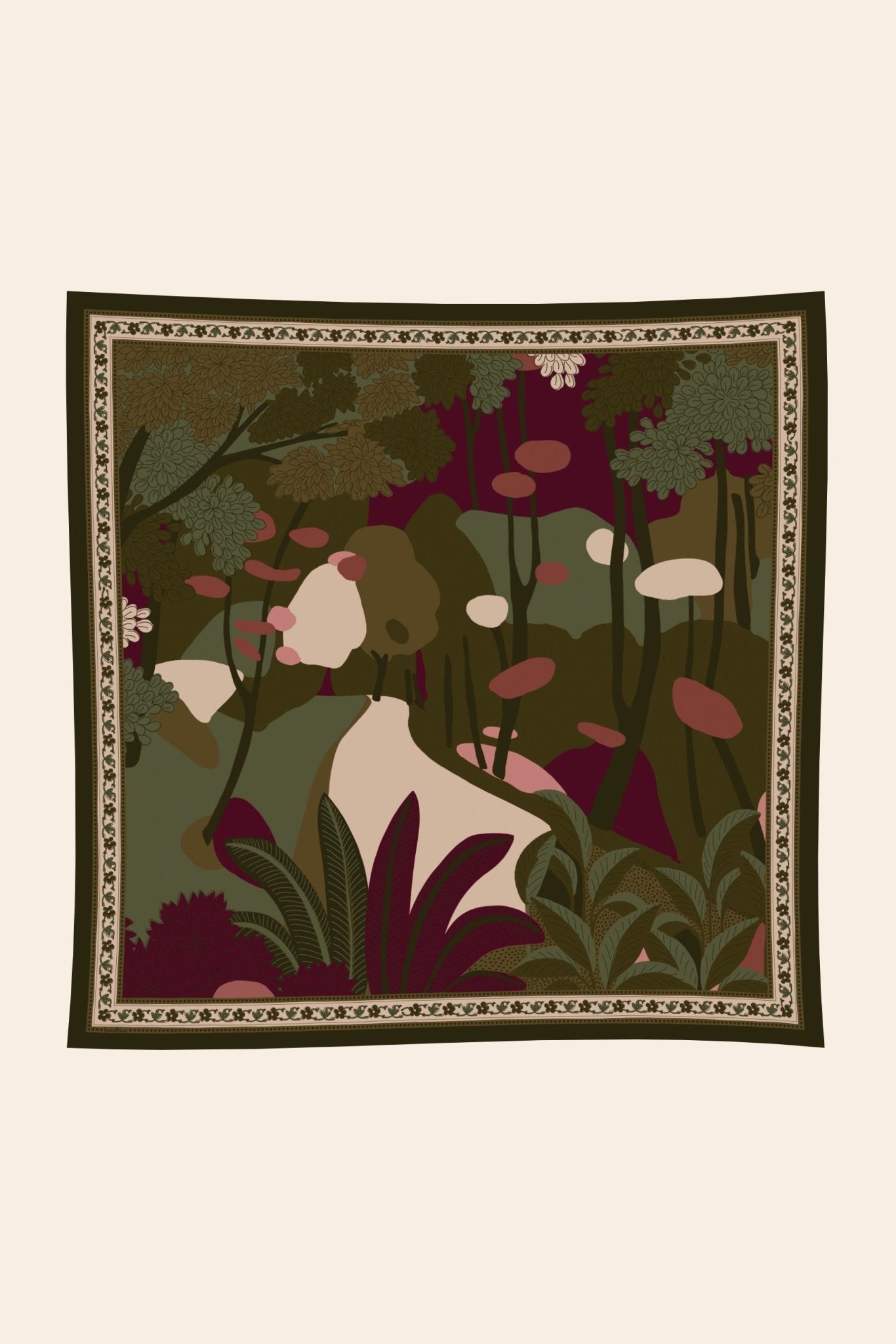 Grand foulard coton buda kaki - boulbar.fr