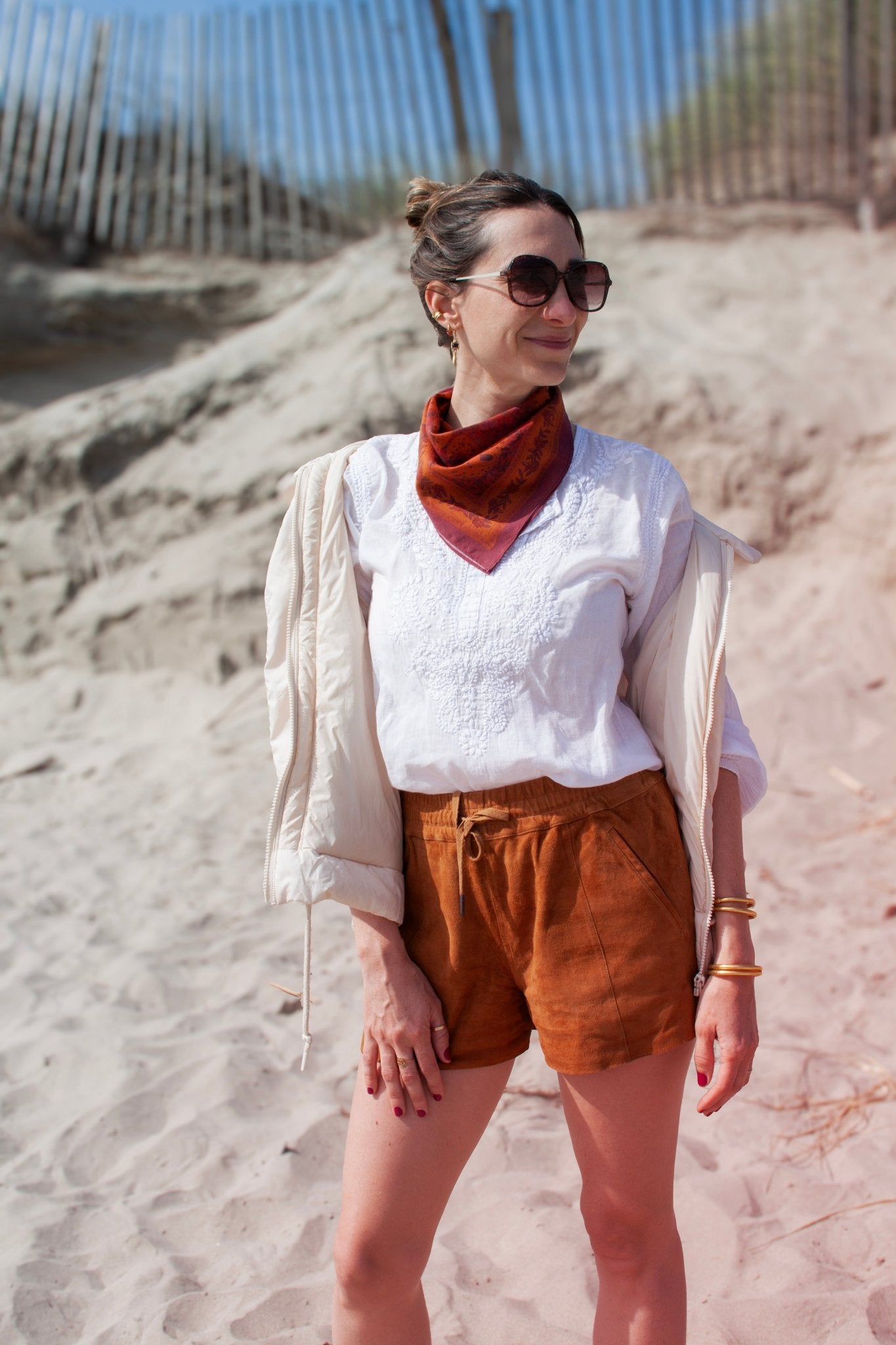 Petit foulard coton leopards keya caramel - boulbar.fr