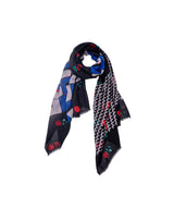 Écharpe Laine - Roses - Black - boulbar.fr
