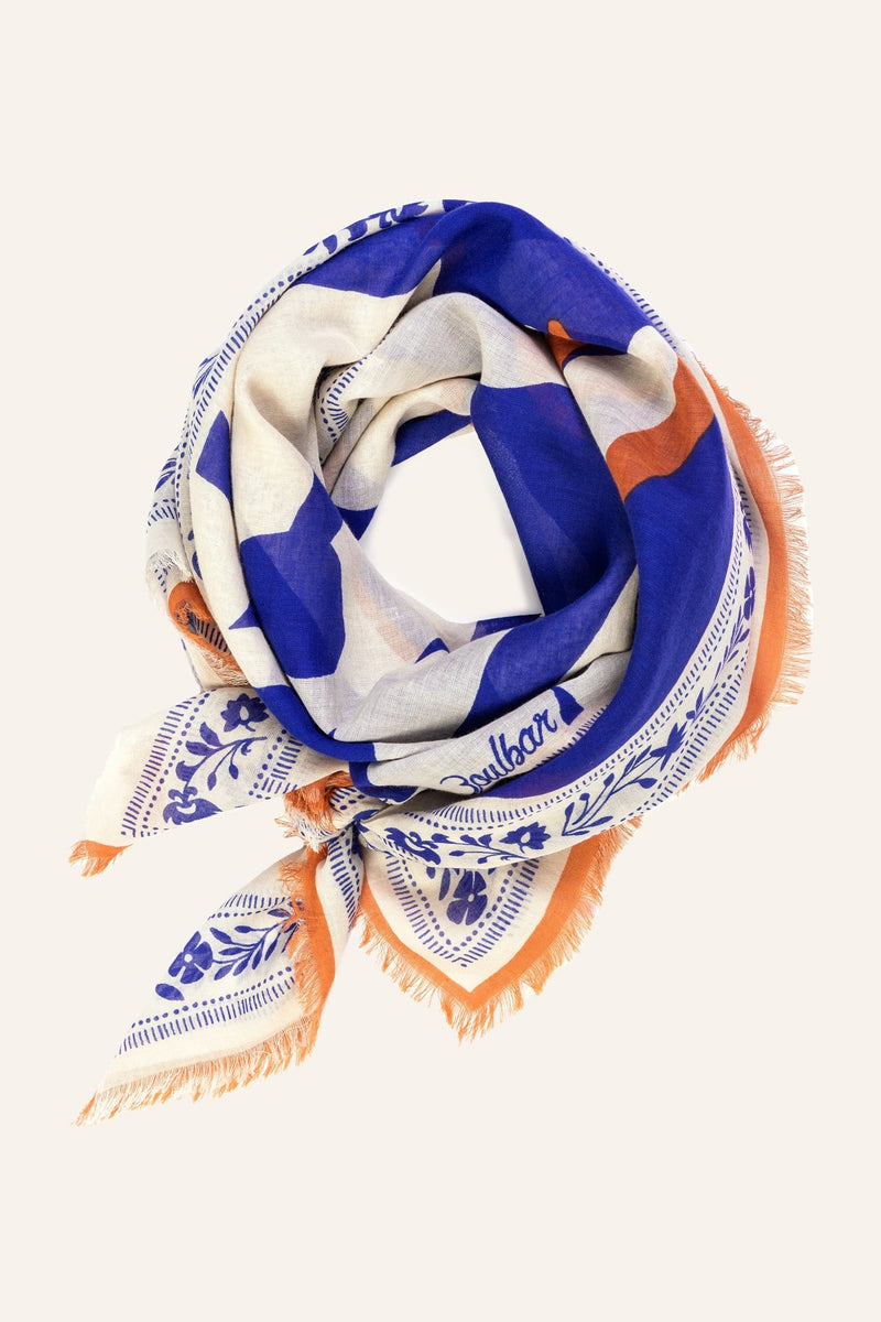 Foulard coton bio Force - Bleu - boulbar.fr