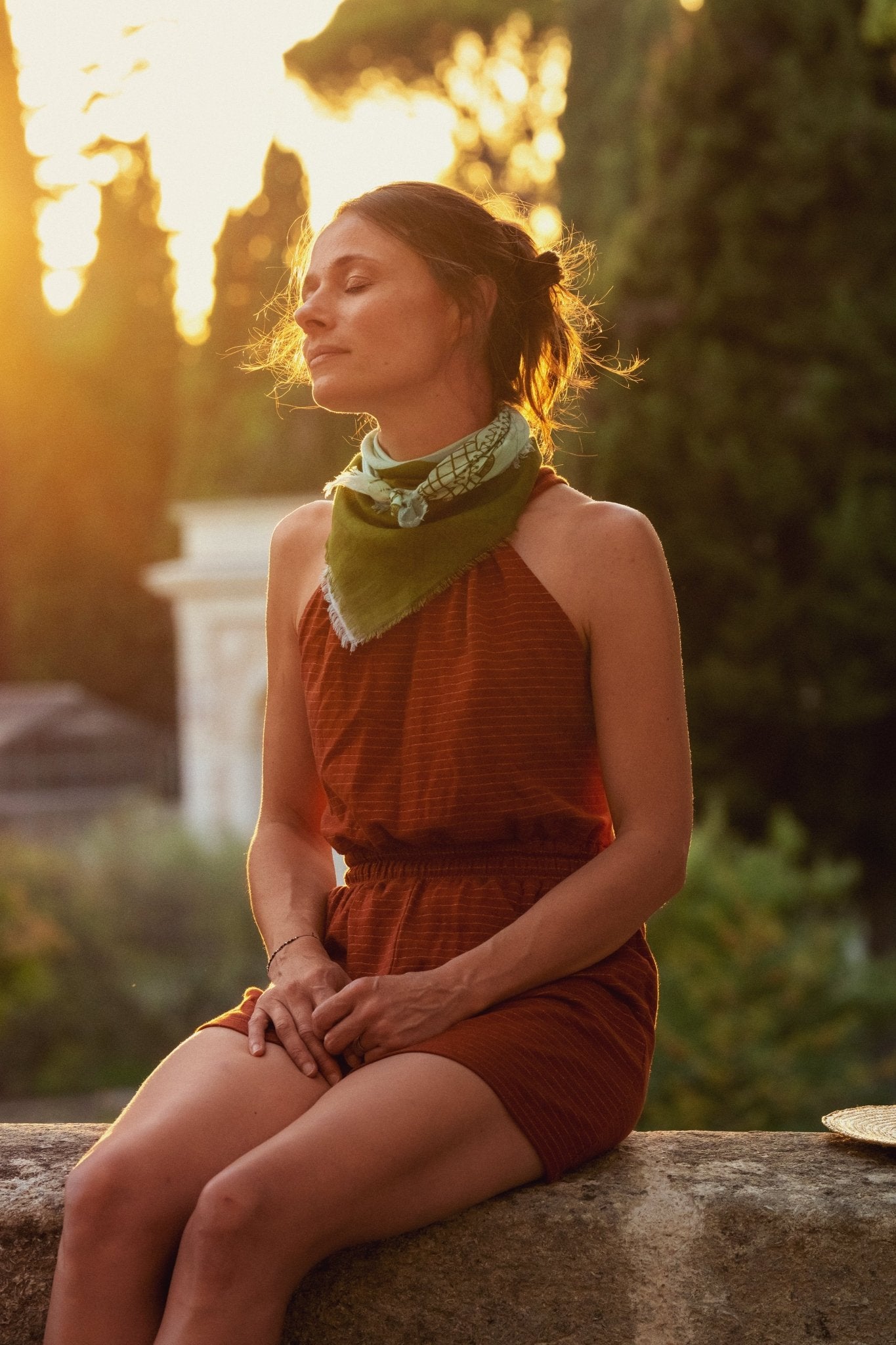Foulard coton - Lace - Kaki - boulbar.fr