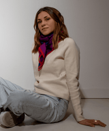 Foulard Coton Soie - Tigre - Violet - boulbar.fr