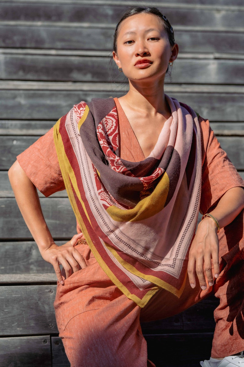 Foulard Laine - Lotus - Rose - boulbar.fr