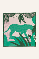 Foulard leopard coton bio Jungle - vert - boulbar.fr