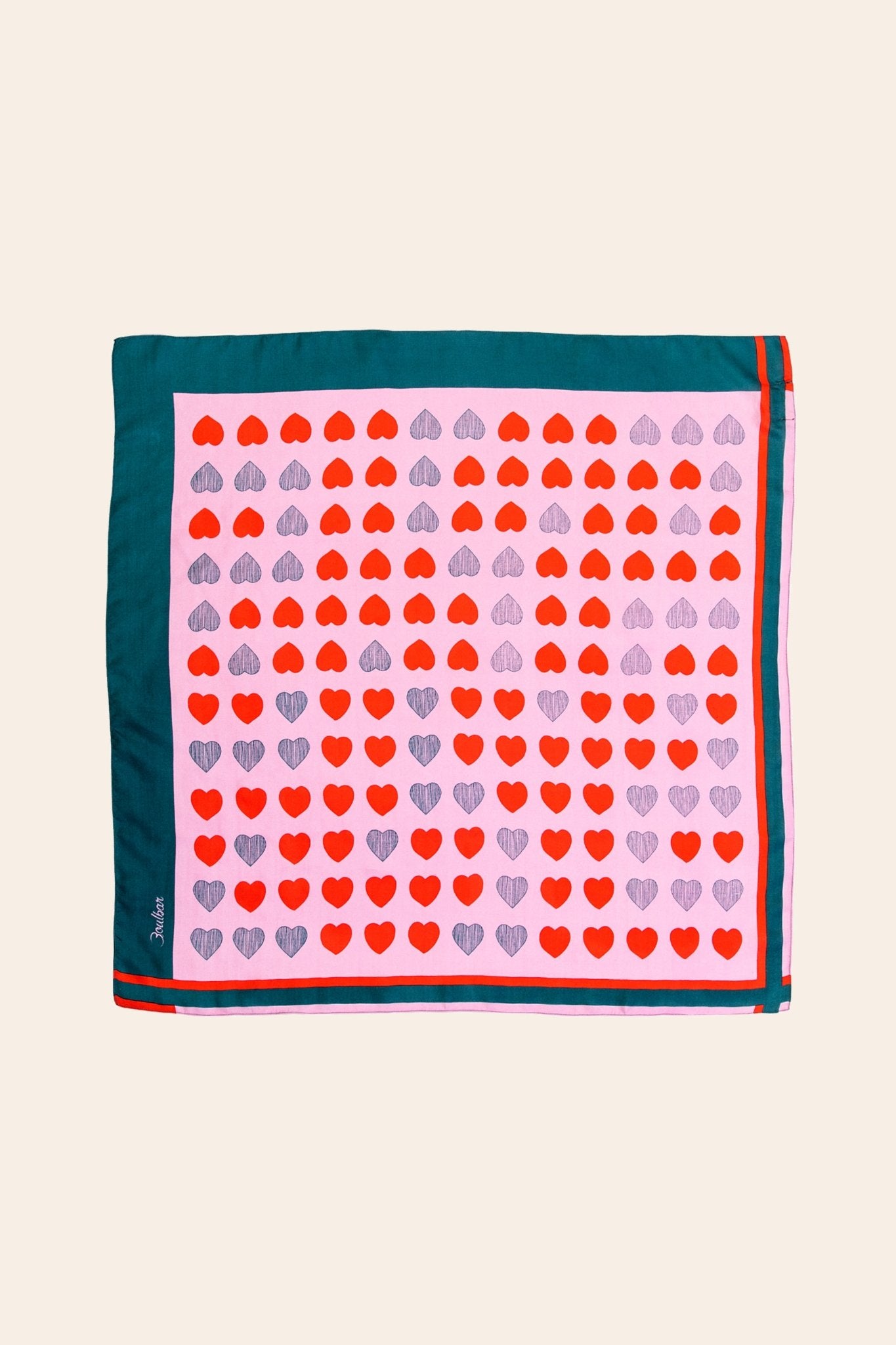 Foulard Soie - Cœur - Rouge - boulbar.fr