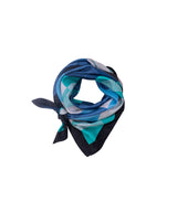 Foulard Soie - Hachures - Bleu - boulbar.fr