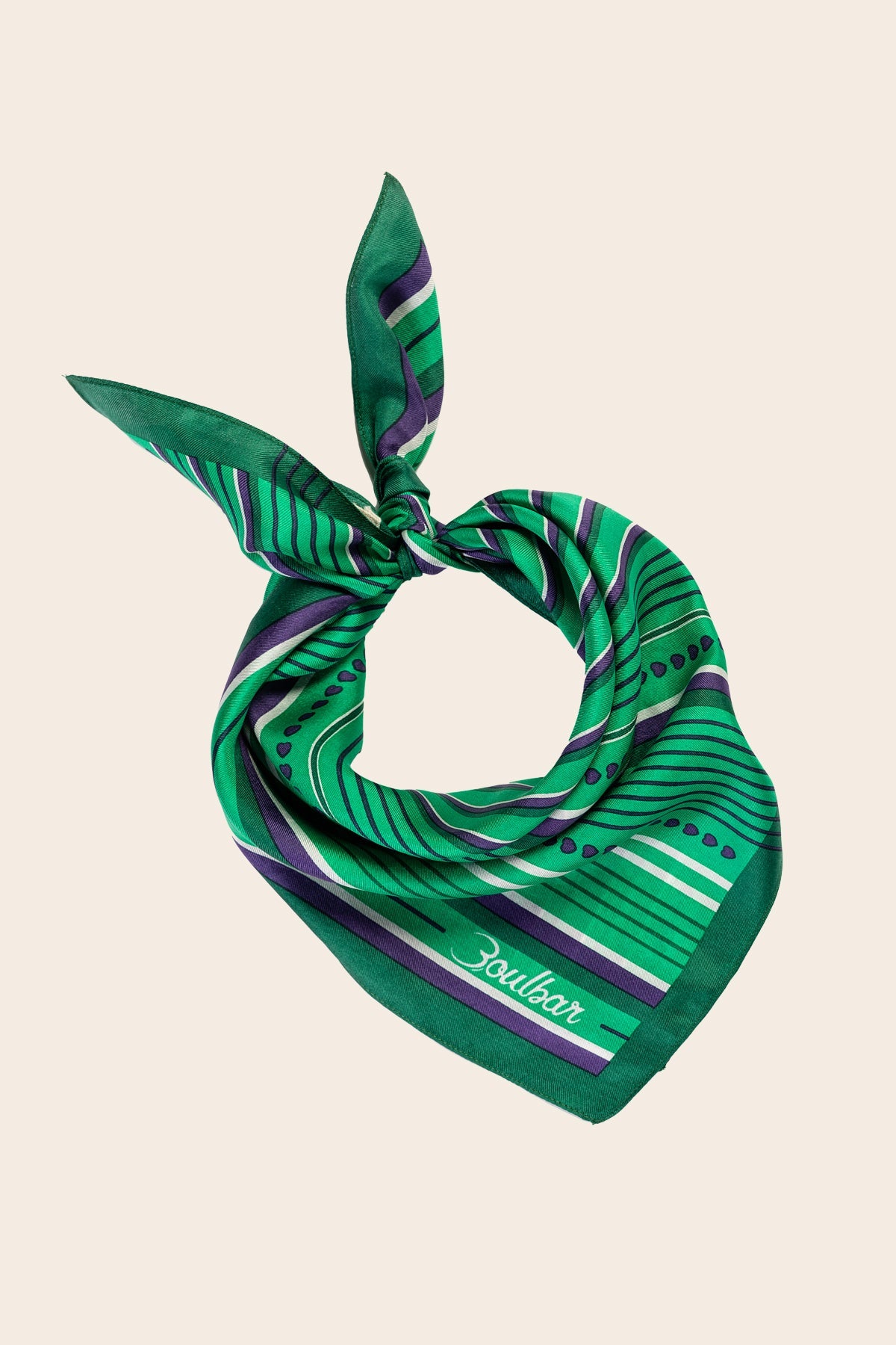 Foulard soie - lines - vert - boulbar.fr