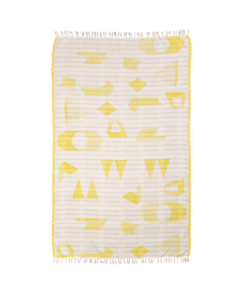 Fouta nid d'abeille Sens - jaune - boulbar.fr